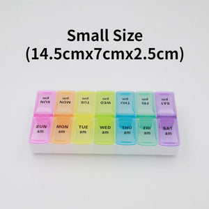 edistore, edistore.us, Weekly Portable Travel Pill Cases Box 7 Days Organizer 14 Grids Pills Container