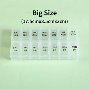 edistore, edistore.us, Weekly Portable Travel Pill Cases Box 7 Days Organizer 14 Grids Pills Container