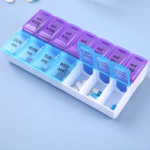 edistore, edistore.us, Weekly Portable Travel Pill Cases Box 7 Days Organizer 14 Grids Pills Container