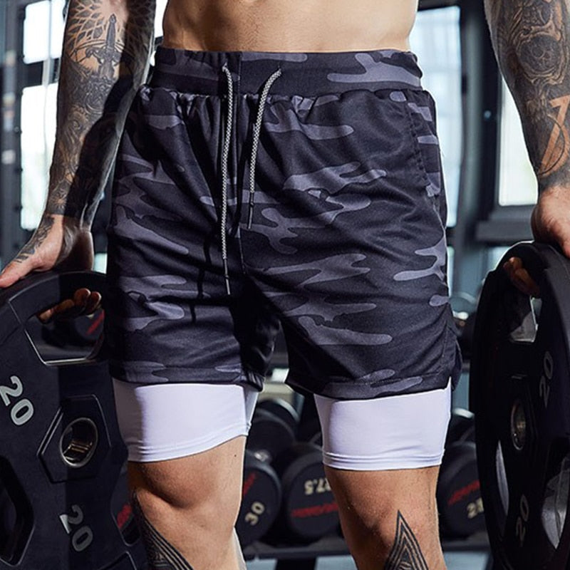 2022 Sport Shorts Men Sportswear Double-deck Running Shorts