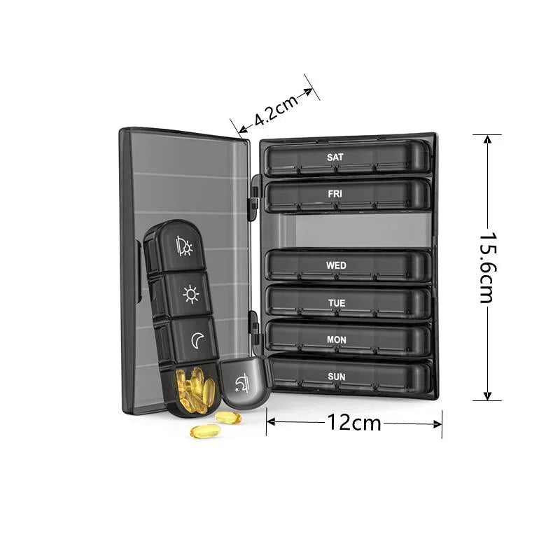 edistore, edistore.us, Pill Cases Box Organizer 7 Days 28 Grids 4 Times Portable Travel with fish oils