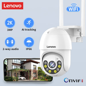 edistore.us, Lenovo 3MP PTZ WIFI IP Camera Audio CCTV Surveillance Outdoor 