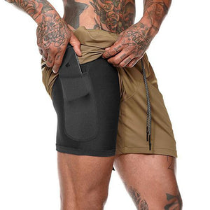 2022 Sport Shorts Men Sportswear Double-deck Running Shorts