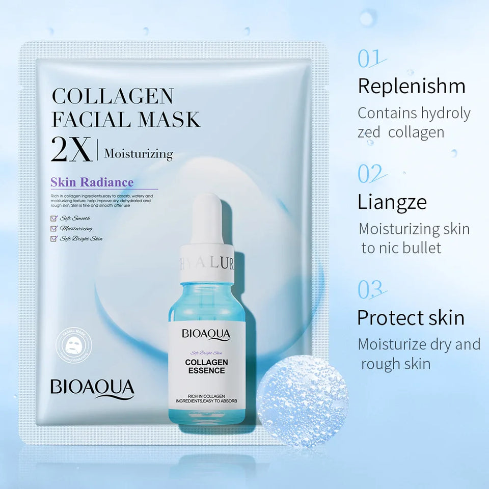 edistore,edistore.us BIOAQUA Centella Collagen Face Mask VC Moisturizing Refreshing Sheet Masks 